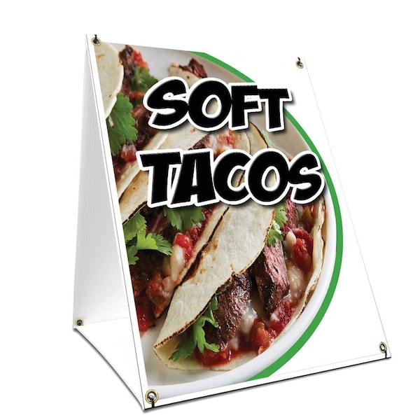 Signmission Soft Tacos, 36 Inch x 24 Inch A-frame Yard Sign, Plastic Sign SBC-2436-Soft Tacos - main