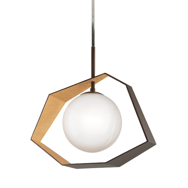 Troy Lighting Origami 1 Light Chandelier 26 In. Bronze With Gold Leaf F5526 - main