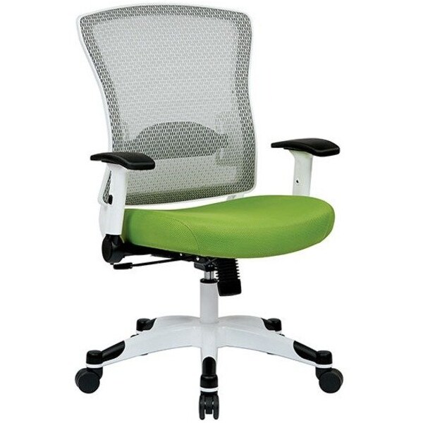 Office Star Managerial Chair Desk Chair, Adjustable Arms, 17-3/4" to 20-1/4" Height, Fabric, Green 317W-W1C1F2W-6 - main