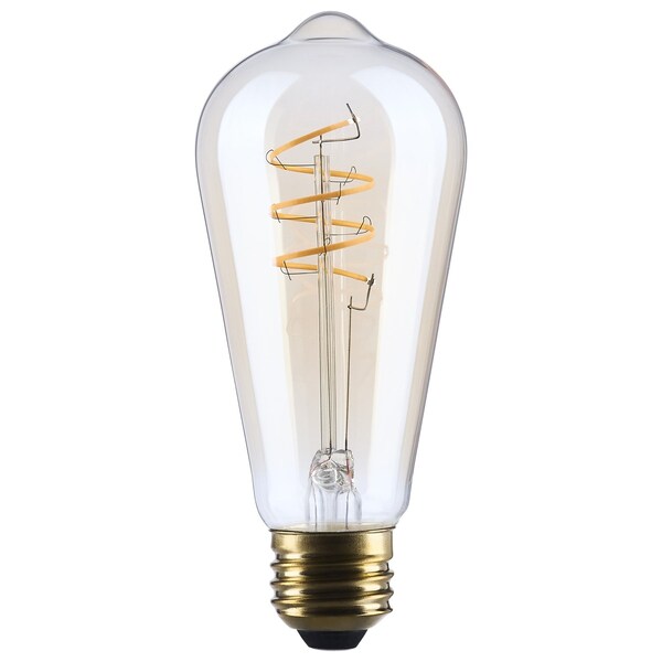 Satco 8 Watt ST19 LED 2000K CCT Medium Base Clear Glass Amber Coil Filament Dimmable 120 Volt S14208 - main