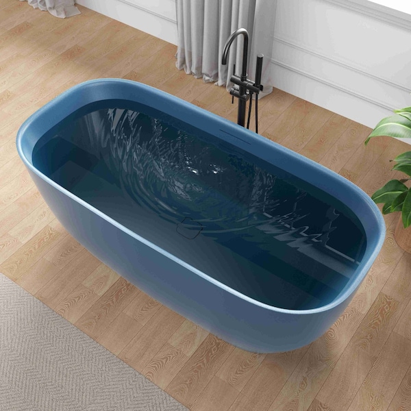 Anzzi Piete Series 32in W x 68in D x 25in H Prussian-Blue Freestanding Bathtub MN6732BLS - main