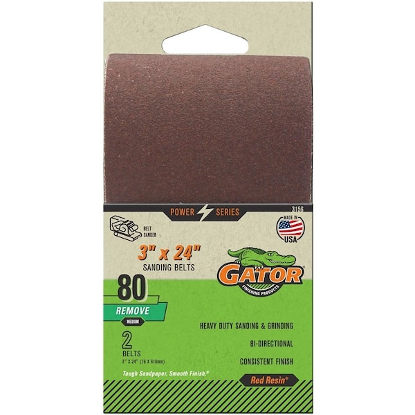 Gator Finishing Gator 3X24 A/O Belt 80 2PK 3156 - main