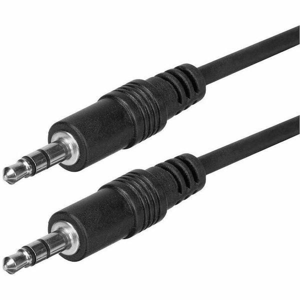 Monoprice Stereo Plug/Plug M/M Cable - Black 12Ft 645 - main