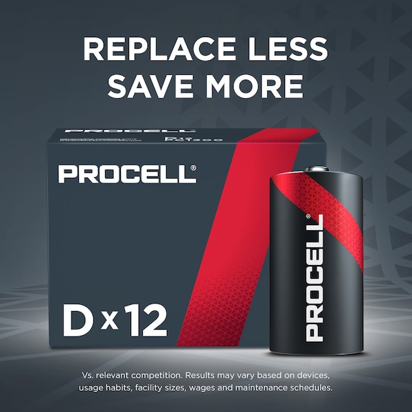 Duracell Procell Constant D Alkaline Battery, 1.5V DC, PK12 PC1300 - main