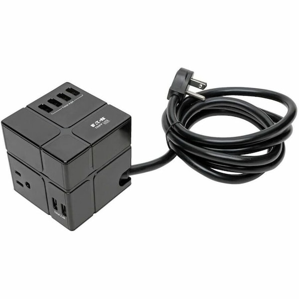 Tripp Lite OutletStrip, Black, 3-3/16in, 3Outlets TLP368CUBEUAM - main