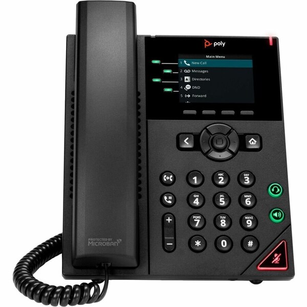 Hp Poly VVX 250 4-Line IP Phone and PoE-enabled GSA/TAA US 89B64AA#ABA - main