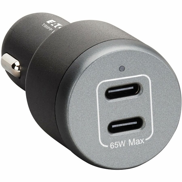 Eaton DUAL-PORT USB CAR CHARGER, 65W MAX - 2 USB-C CHARGING PORTS, 65W PD 3.1 AND PPS U280-C02-65W - main