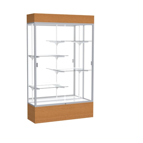 Ghent Lighted Floor Display Case 48x80x16, Mirror 2174MB-SN-MK - main