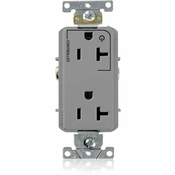 Leviton Duplex Straight Blade Receptacle, 5-20R, 20 A, 125V AC, 2 Pole, 3 Wire, Flush Mount, Grounded 16352-1PG - main