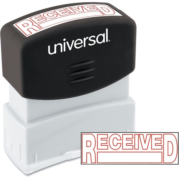 Universal Message Stamp, RECEIVED, Pre-Inked/Re-Inkable, Red UNV10067*** - main