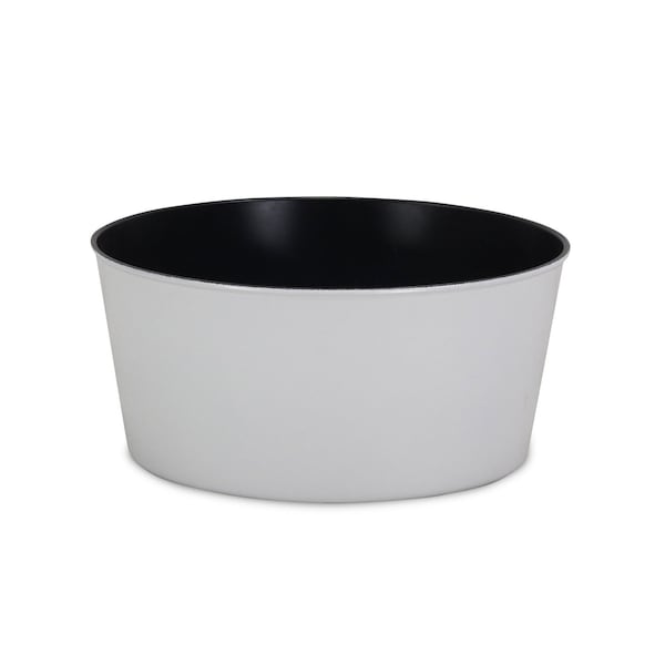 Homeroots 12in White Recycled Plastic Indoor Outdoor Round Pot Planter 488308 - main