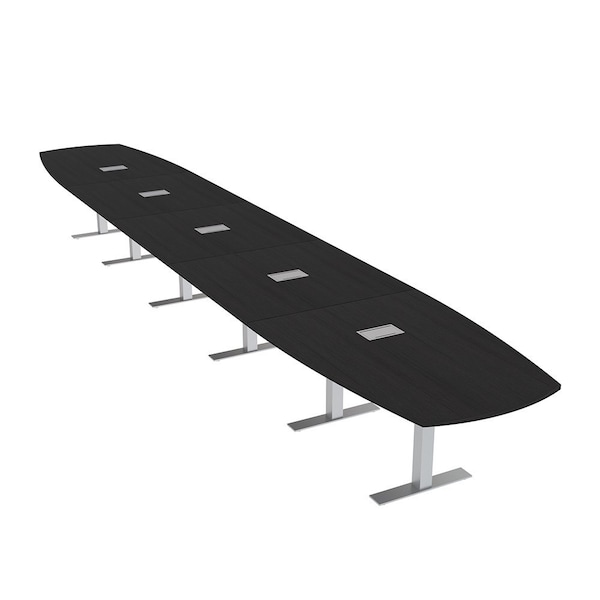 Skutchi Designs Arc Boat Conference Table With Power, 48 in W, 264 in L HAR-ABOT-48X264-T-U999ST19-ESIL - main
