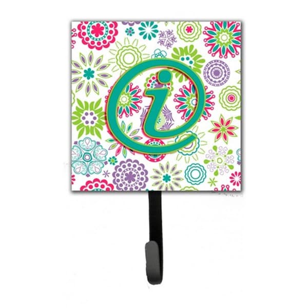 Carolines Treasures Letter I Flowers Pink Teal Green Initial Leash and Key Holder CJ2011-ISH4 - main