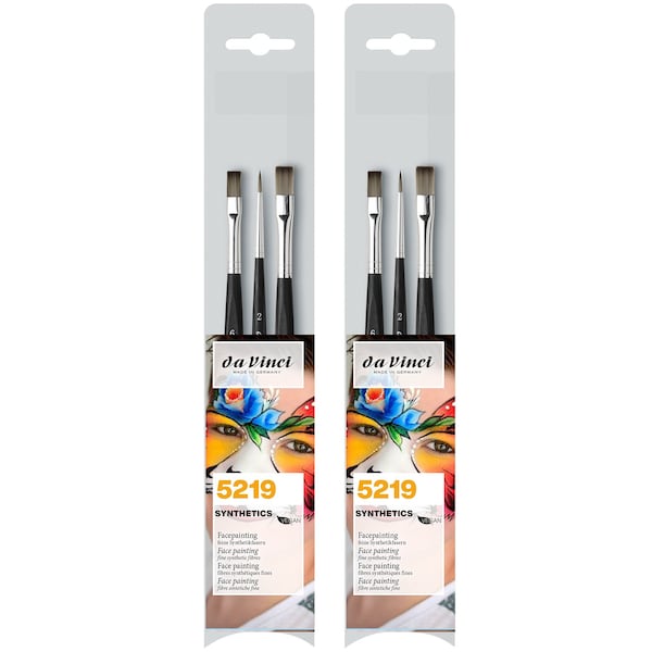 Da Vinci SYNTHETICS Facepainting Brushes, Acrylic & Tempera, Assorted, 3-Piece Set, 2PK VA-5219_0 - main