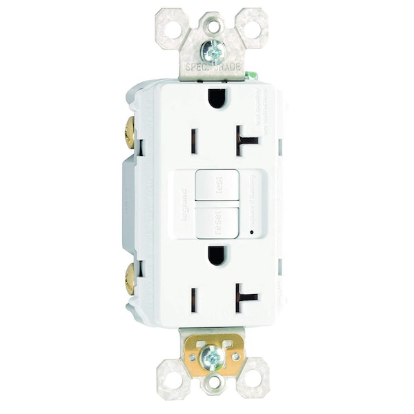Pass & Seymour Radiant 20A Duplex Self-Test GFCI Receptacles with SafeLock Protection, White 2097-W - main