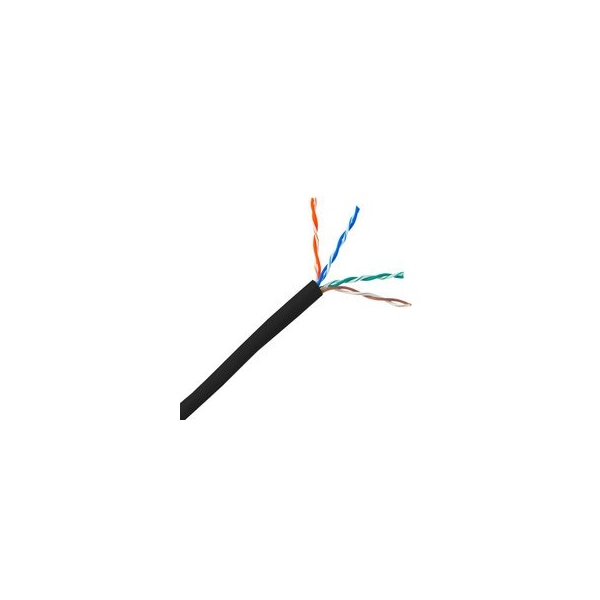 Cable Wholesale Riser Rated Cat5e Black Ethernet Cable, Solid, UTP (Unshielded Twisted Pair), POE 10X6-022TH - main