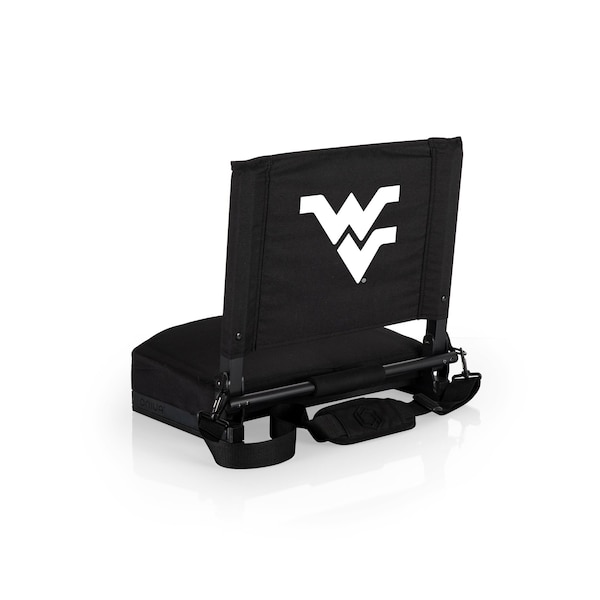 Picnic Time Family Of Brands NCAA West Virginia Mountaineers Gridiron Stadium Seat - Lightweight, Black 627-01-179-834-0 - main