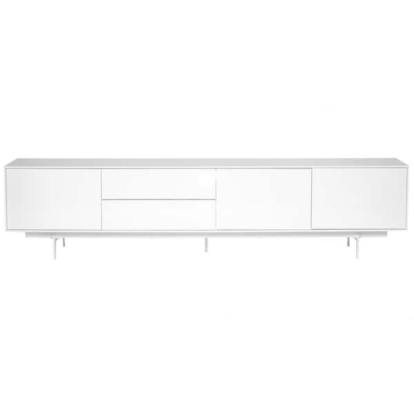 Homeroots 82in White Manufactured And Wood Cabinet Enclosed Storage TV Stand 370442 - main