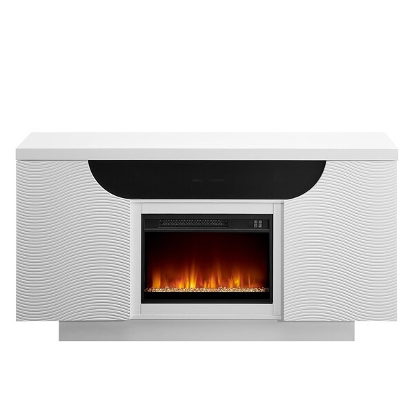 Global Furniture Usa Contemporary Aileen White 66" Entertainment Unit AILEEN-WHT-EU 66 W/LED & SPKR - main