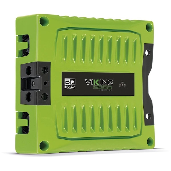 Banda GREEN One Channel High Power Car Audio Amplifier Stable to one Ohm With Bass Boost LPF and HPF VIK5000.1GREEN - main