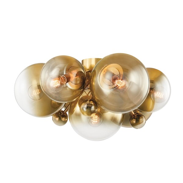 Corbett Lighting Kyoto 7 Light Flush Mount 30.5 In. Vintage Polished Brass 427-07-VPB - main