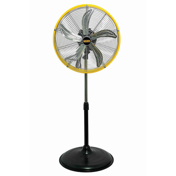 Edendirect 20 in. 3 Speeds High Velocity Pedestal Oscillating Fan in Yellow with Powerful 1/5 HP Motor IR-FANPD20W - main