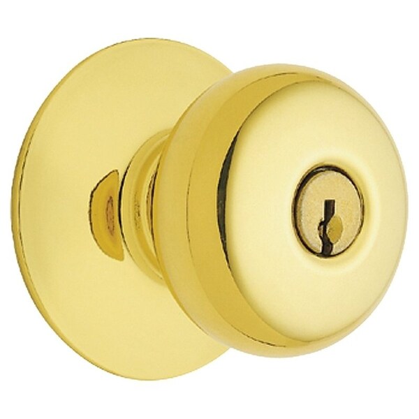 Schlage Plymouth Series Keyed Entry Knob, BrassZinc, Ultima Brass F51A PLY505KA4ULT - main
