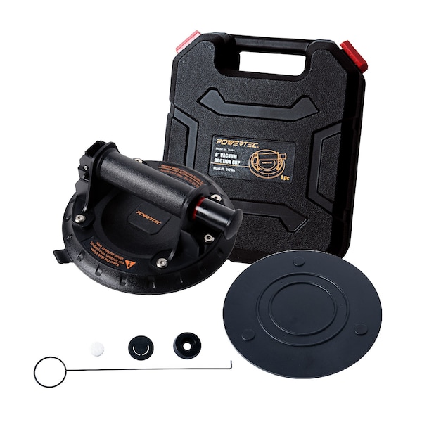 Powertec 8'' Heavy Duty Handheld Vacuum Suction Cups Lifter with 242 lbs Loads Capacity 71884N - main