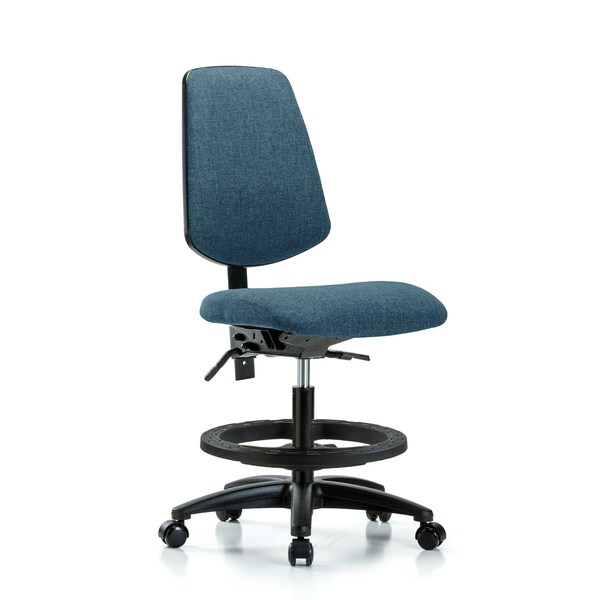 Blue Ridge Ergonomics Fab Med Bench Chair, Bk, BF, Cast, Blu, No Arms, 22" to 29" Height, Blue BR-FMBCH-MB-RG-T1-A0-BF-RC-F43 - main