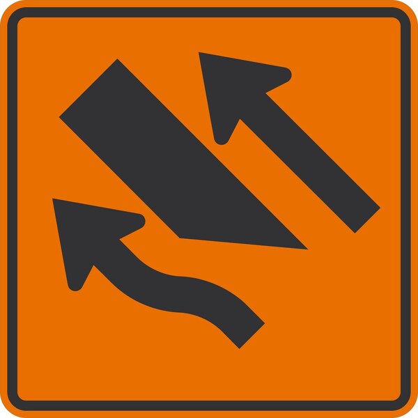 Lyle Center Lane Closed Ahead (symbol), 36x36, Engineer Grade, Orange G-16043-EG_36x36 - main