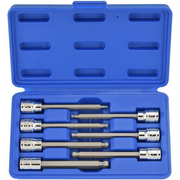 Neiko 0.375 in Dr. Extra-Long Ball-End Hex-Bit Socket Set, Metric Sockets 10243A - main