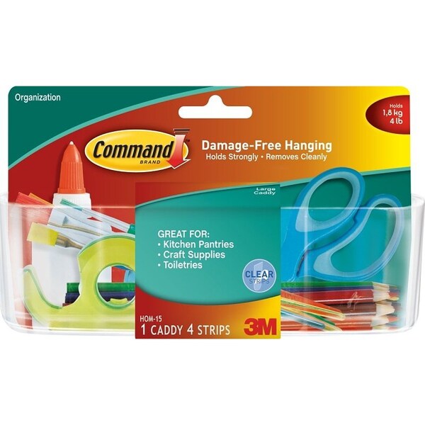 Command Large Caddy, 2 lb Capacity, Plastic, Clear HOM-15 - main
