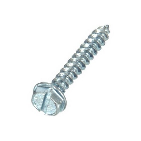 Hillman Sheet Metal Screw, #8 x 1-1/4 in, Zinc Plated Steel Hex Head Slotted Drive 70283 - main