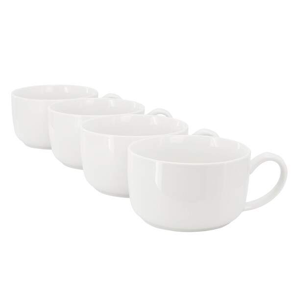 Gibson Home Great Essentials 4 Piece 32.5 Ounce Fine Ceramic Large Latte Mug Set in White 750123483M - main