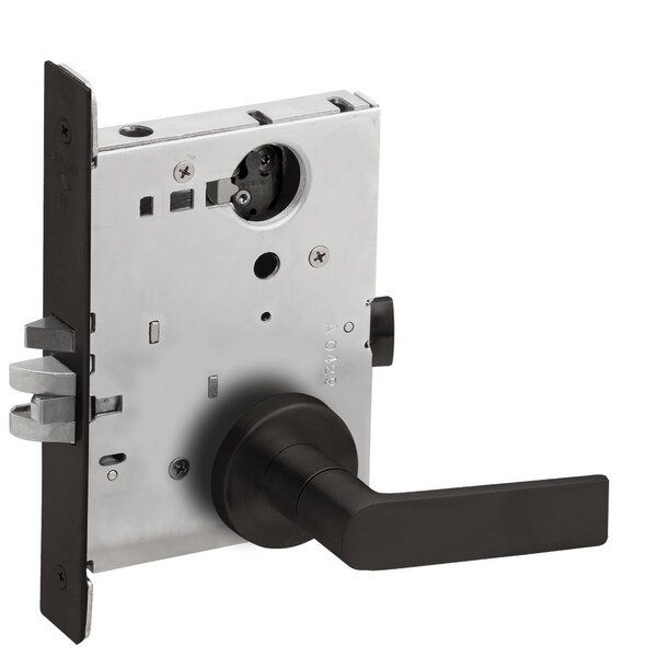 Schlage Grade 1 Entrance Office Mortise Lock, Less Cylinder, 01 Lever, A Rose, Flat Black Coated Finish, Fi L9050L 01A 622 - main