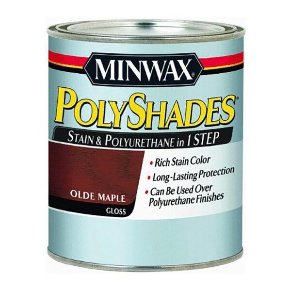 Minwax 1/2 Pt Minwax 21430 Old Maple PolyShades Wood Stain And Polyurethane Gloss 21420 - main