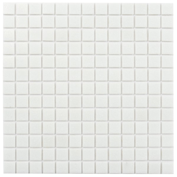 Apollo Tile Dune 12 in. x 12 in. Glossy Cotton White Glass Mosaic Wall and Floor Tile 20 sq. ft./case, 20PK APLSA88WH104A - main