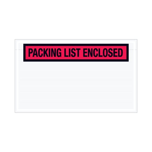Zoro Select Packing List Envelopes, Red, PK1000 PL461 - main