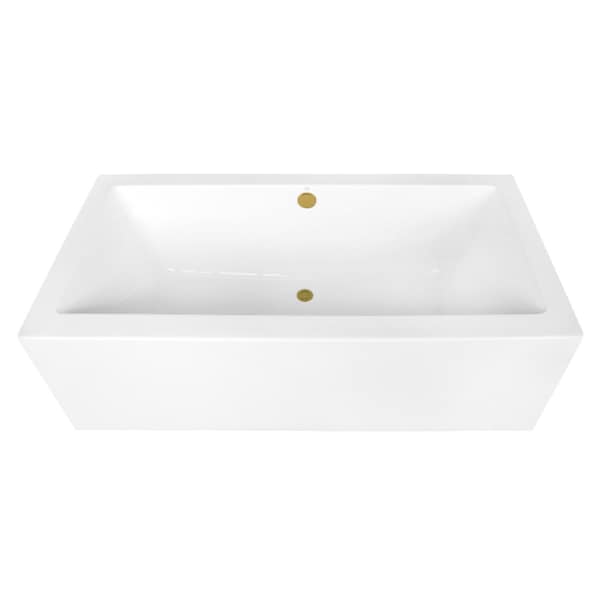 Kingston Brass 67-Inch Acrylic Rectangular Double Ended Freestanding Tub with Overflow/Drain Assembly VTDE673321M7 - main