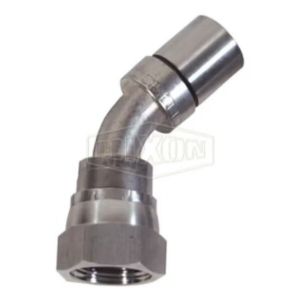Dixon Smooth Bore Hose-to-Tube Fitting with Crimp Collar, Dash 4 x 1/4 in, Hose x FJIC, 304 Stainless Stee FJS45-04-04 - main