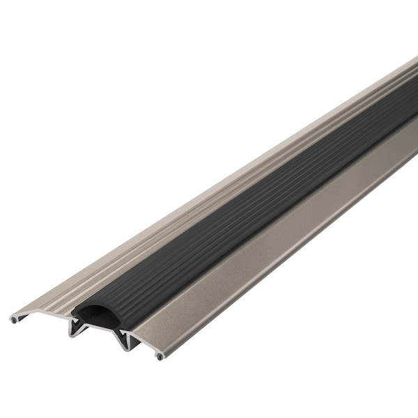M-D Building Products 3-3/4 in. x 3/4 in. x 36 in. Satin Nickel Aluminum and Vinyl Heavy-Duty Low-Profile Threshold 49004 - main