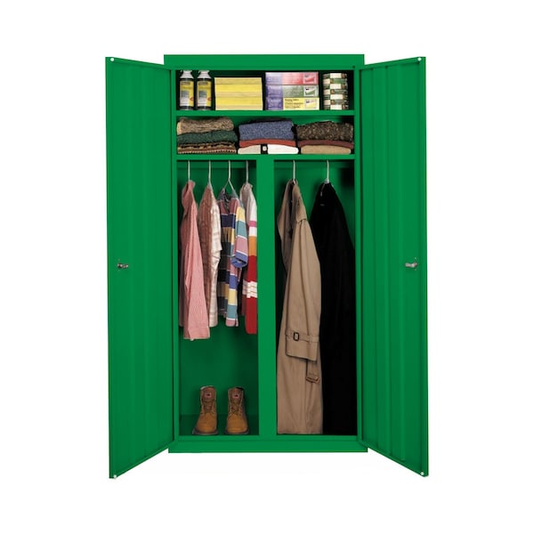 Steel Cabinets Usa Storage Cabinet, 72 in H, 36 in W, Pure Green, 2 Shelves W-367224DS-P GRN - main