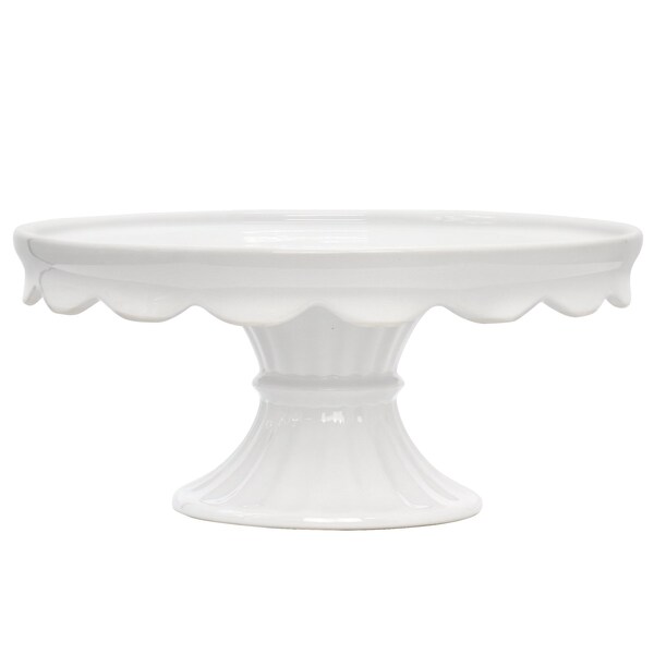 Laurie Gates 12.2 Inch Round Stoneware Footed Cake Stand in White 97229.01R - main