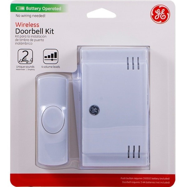 Ge Wireless Doorbell Kit, Battery-Operated, White, 19247 19247 - main