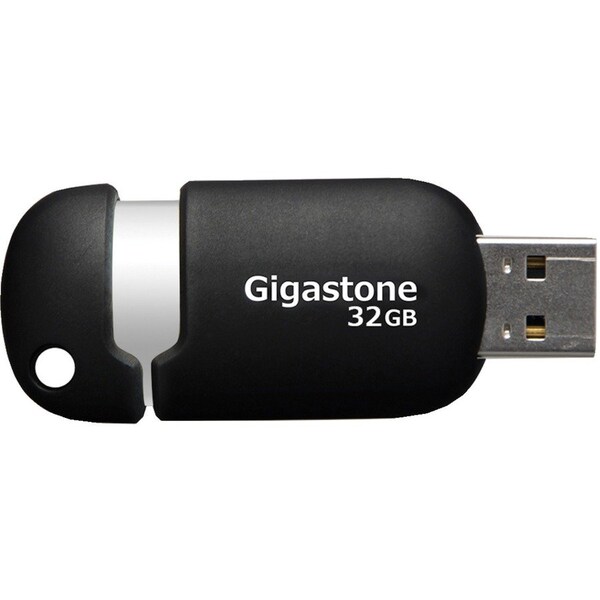 Gigastone 32GB Classic USB 2.0 Flash Drive - 32 GB - USB 2.0 - White, Black - 5 Year Warranty GS-Z32GCNBL-R - main