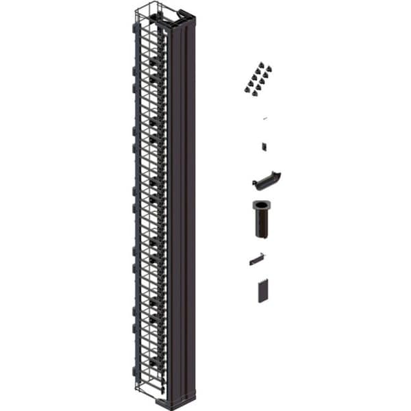 Ortronics MM20, VERTICAL CABLE MGMT CAGE, W/DOOR 6.45" X 10.26" X 76.94", BLACK MM20VMD706-B - main