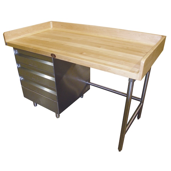 Advance Tabco Bakers Top Work Table 84 in.W x 36 in.D 1-3/4 in. thick wood top BST-367L - main