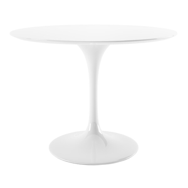 Homeroots 42" White Fiberglass And Metal Dining Table 520860 - main