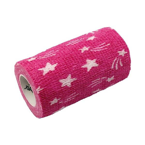 Neogen Ideal SyrFlex Stars Cohesive Bandage, 5 yd L, 4 in W, Rubber Latex Bandage, Pink TA3400HPINP-4PK - main