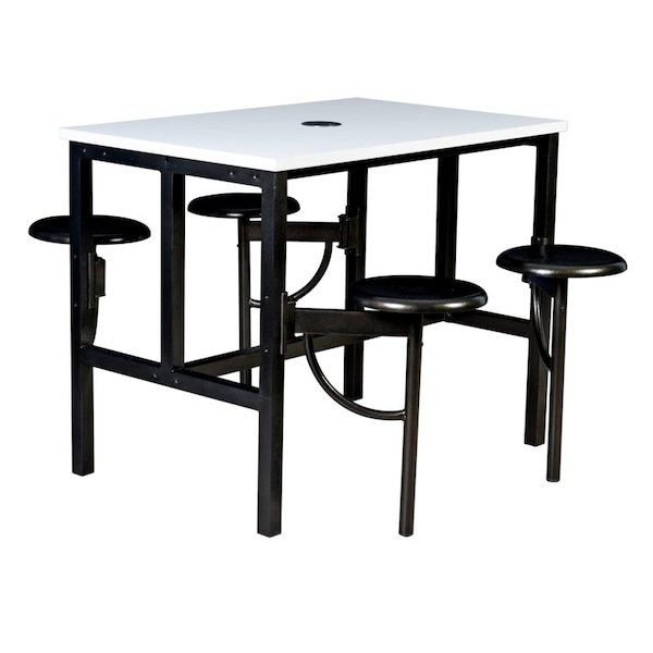 Regency Endure Standing Height Collaborative Table & Chair Set with 4 Pull-Out Stools, White Dry Erase Top 9004-WHT-DVN - main